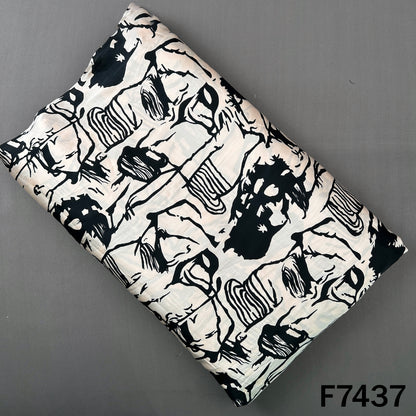 Digital Print Modal Satin Fabric - F7437