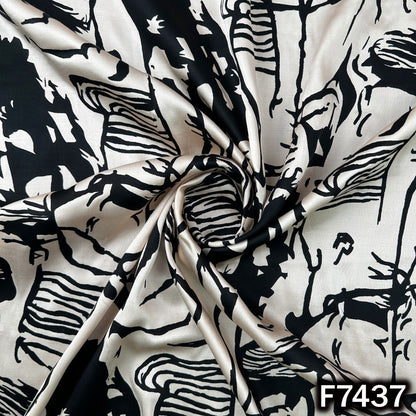 Digital Print Modal Satin Fabric - F7437