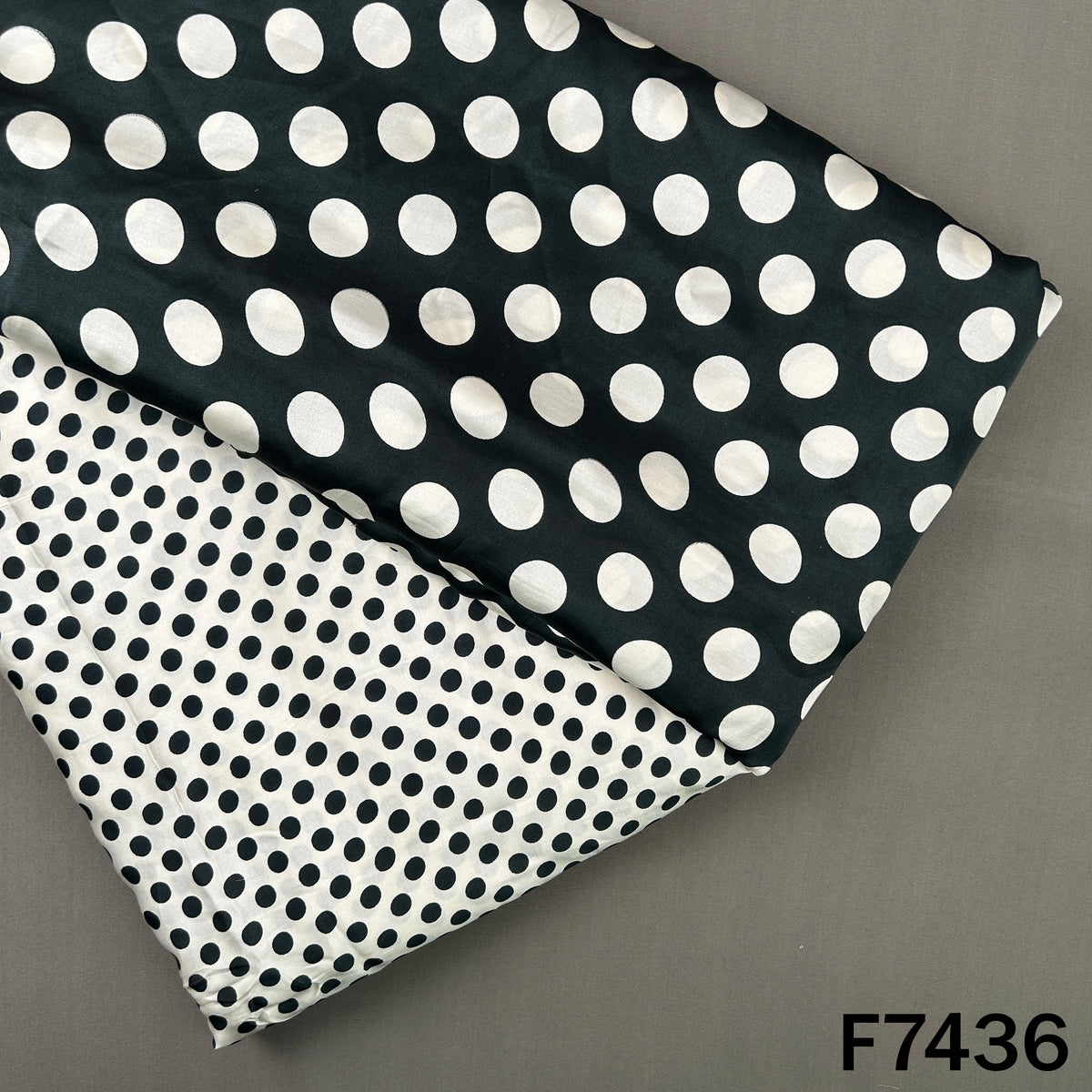 Polka Dot Crepe Satin Fabric - F7436