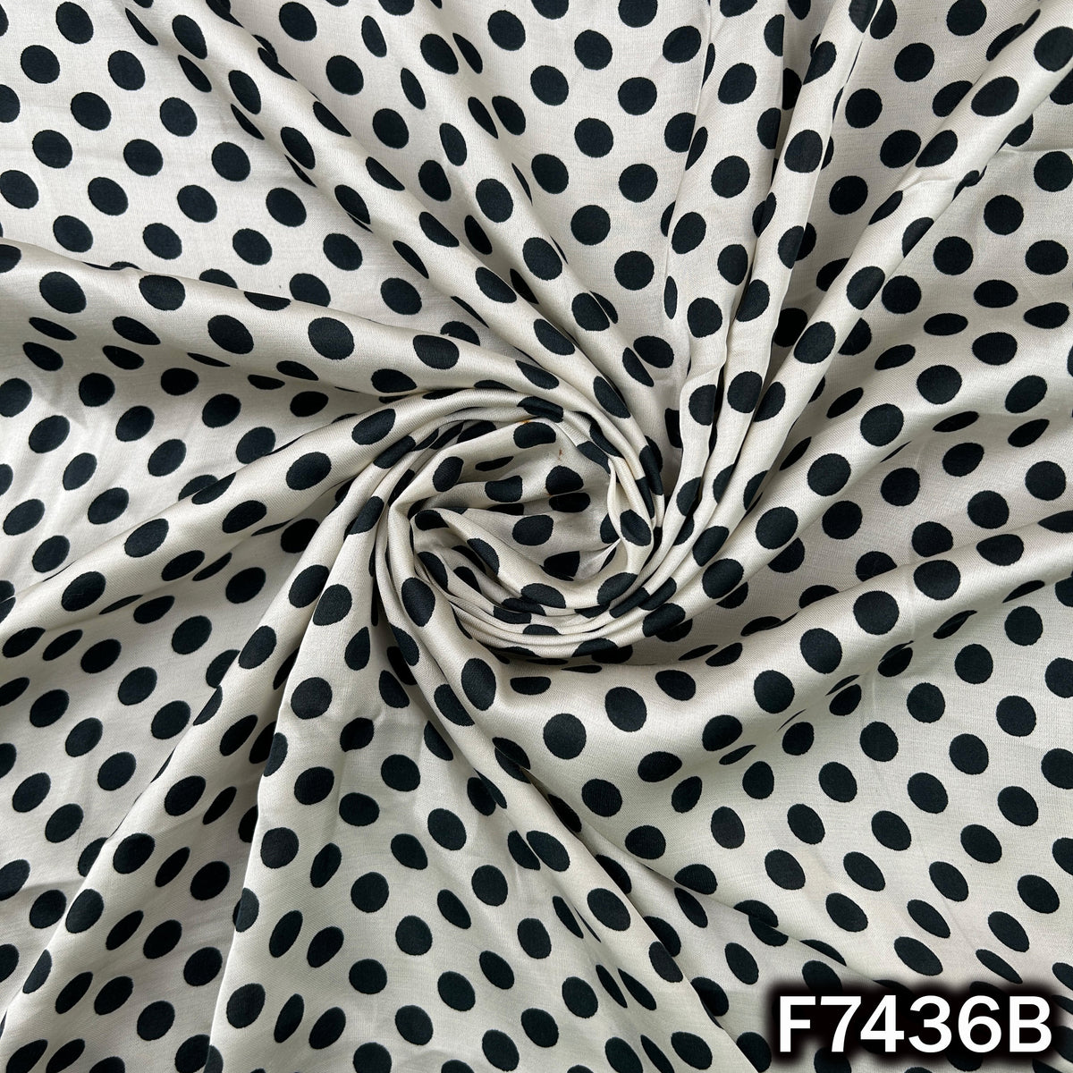 Polka Dot Crepe Satin Fabric - F7436