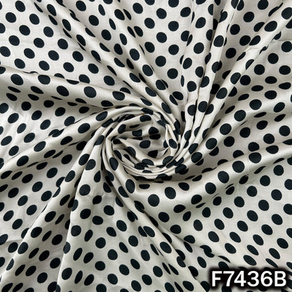 Polka Dot Crepe Satin Fabric - F7436