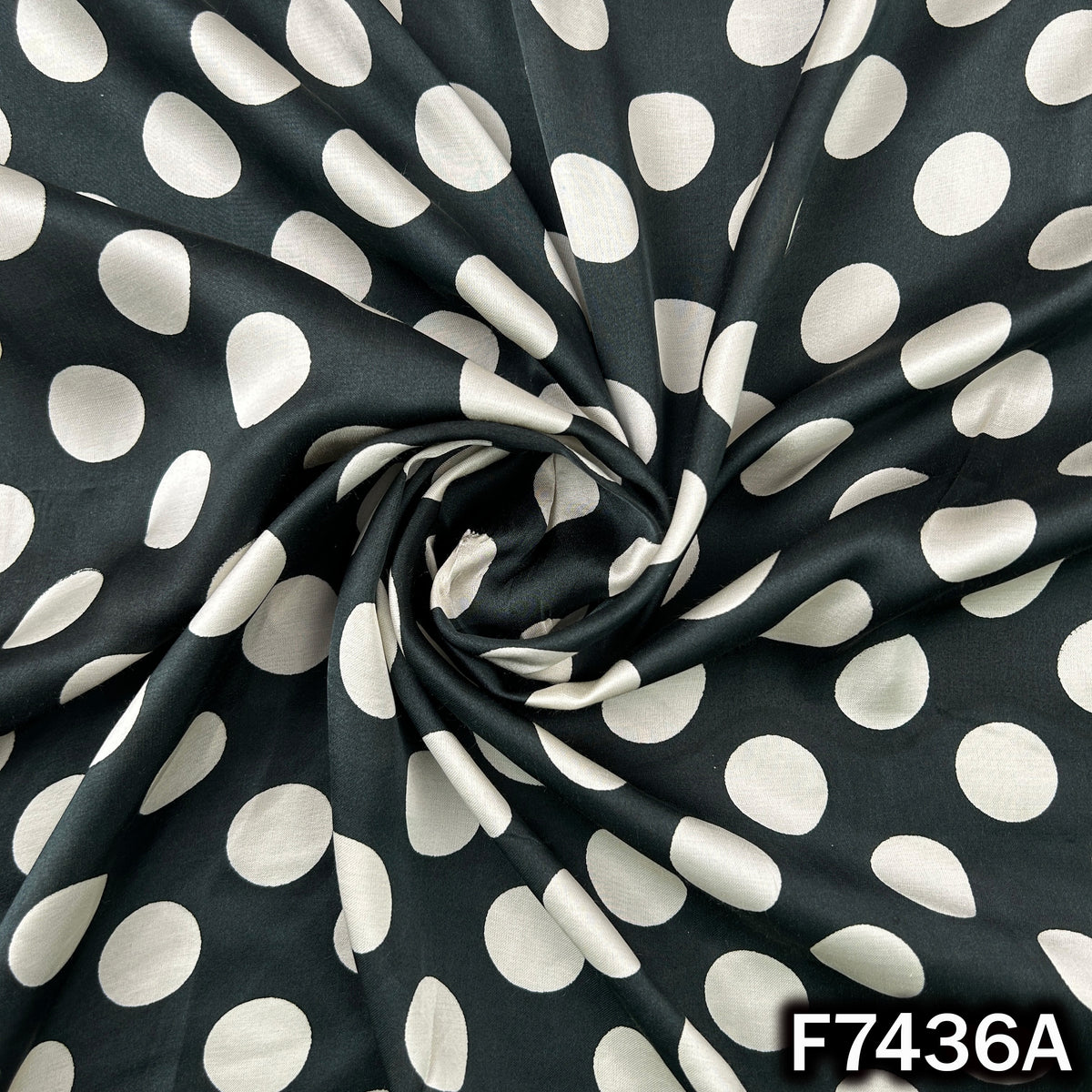 Polka Dot Crepe Satin Fabric - F7436