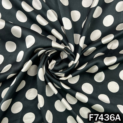 Polka Dot Crepe Satin Fabric - F7436