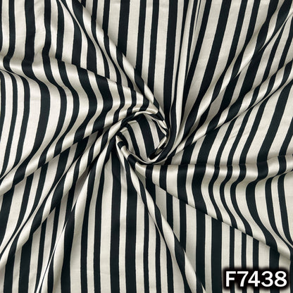 Stripes Crepe Satin Fabric - F7438
