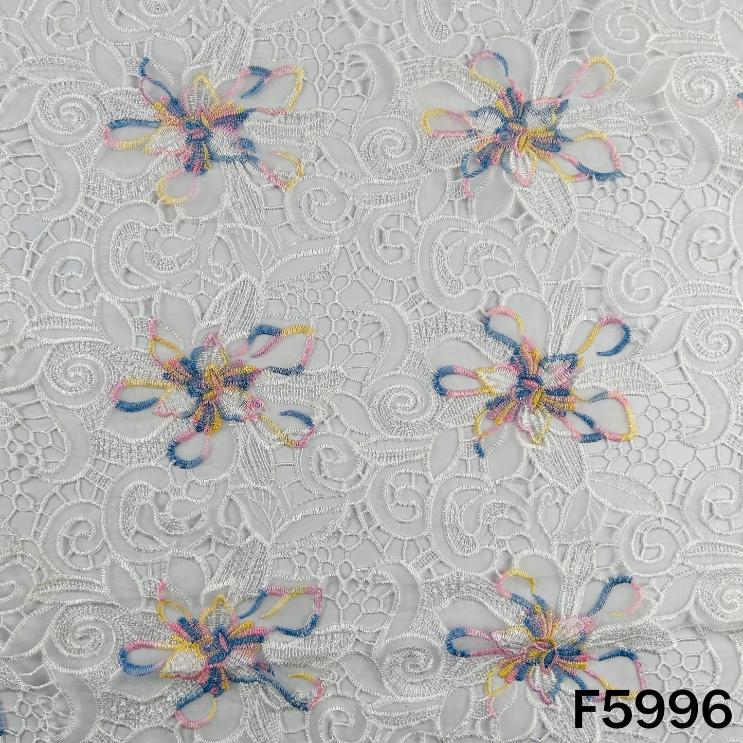 Imported Cut Work Organza Fabric - F5996