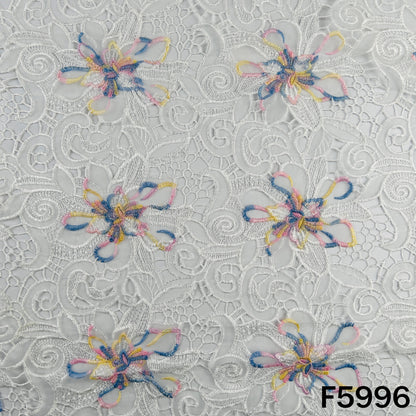 Imported Cut Work Organza Fabric - F5996