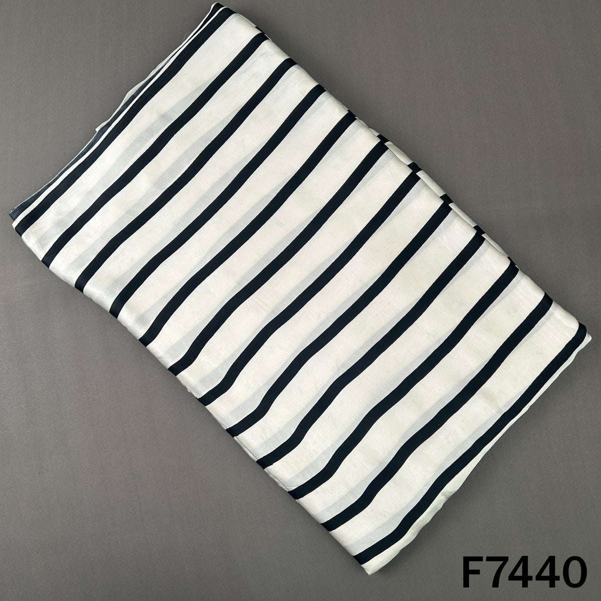 Stripes Crepe Satin Fabric - F7440