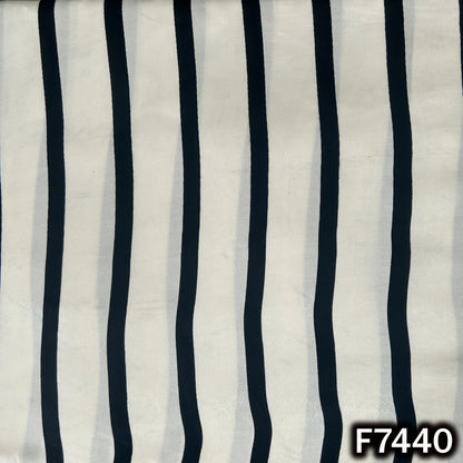 Stripes Crepe Satin Fabric - F7440