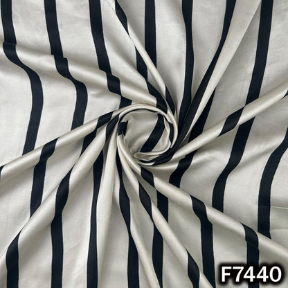 Stripes Crepe Satin Fabric - F7440