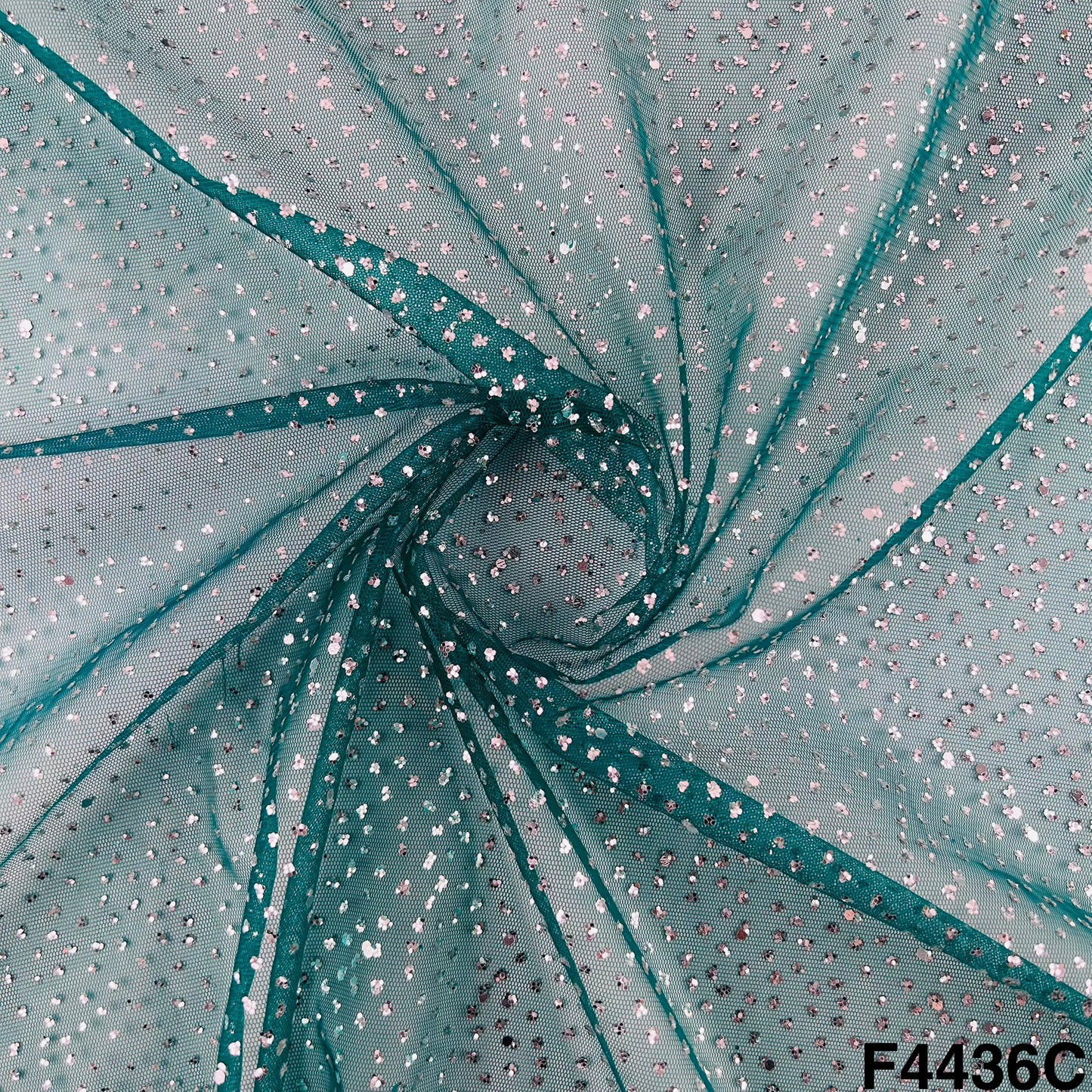Soft Net with Pasted Glitter  Fabric-F4436