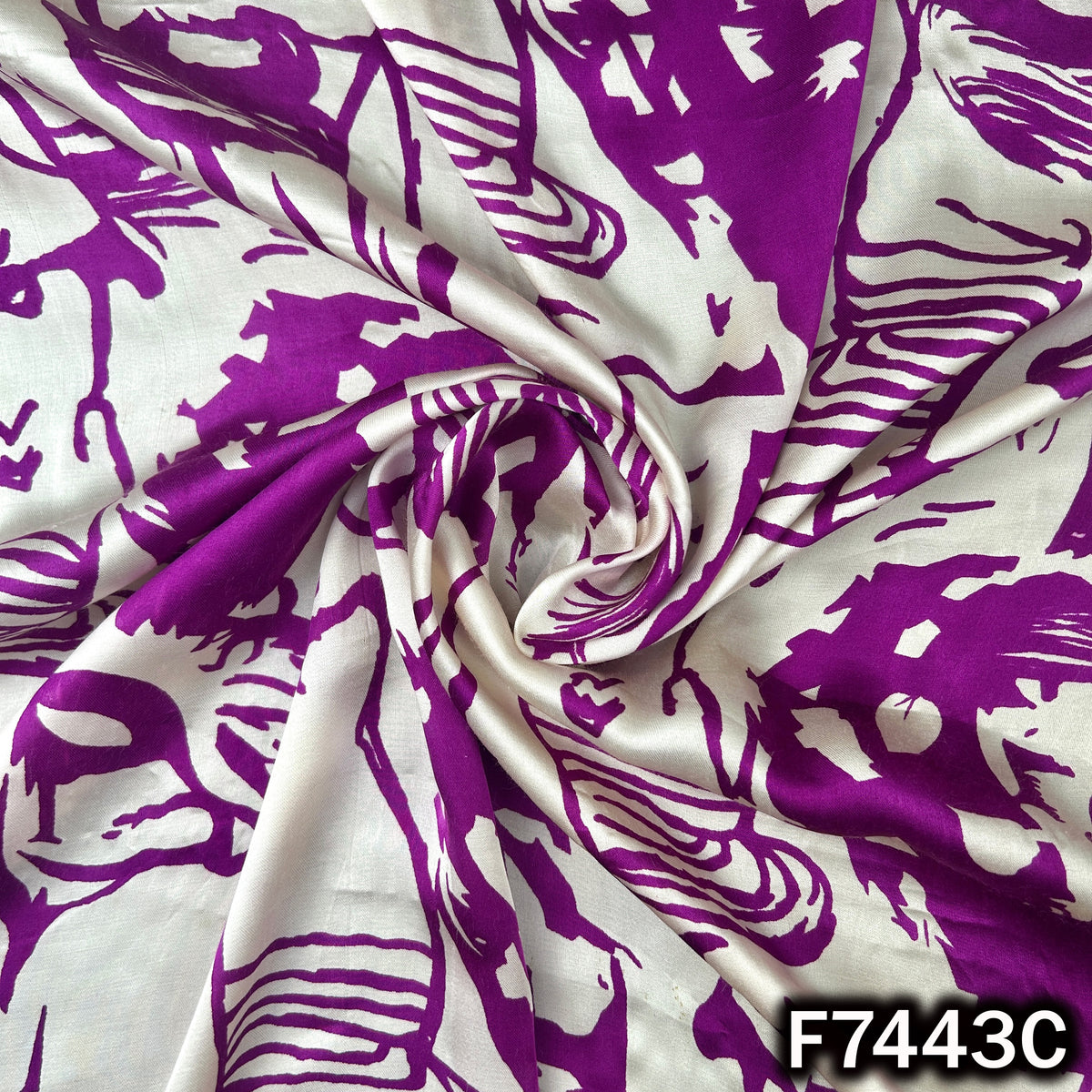 Printed Modal Satin Fabric - F7443