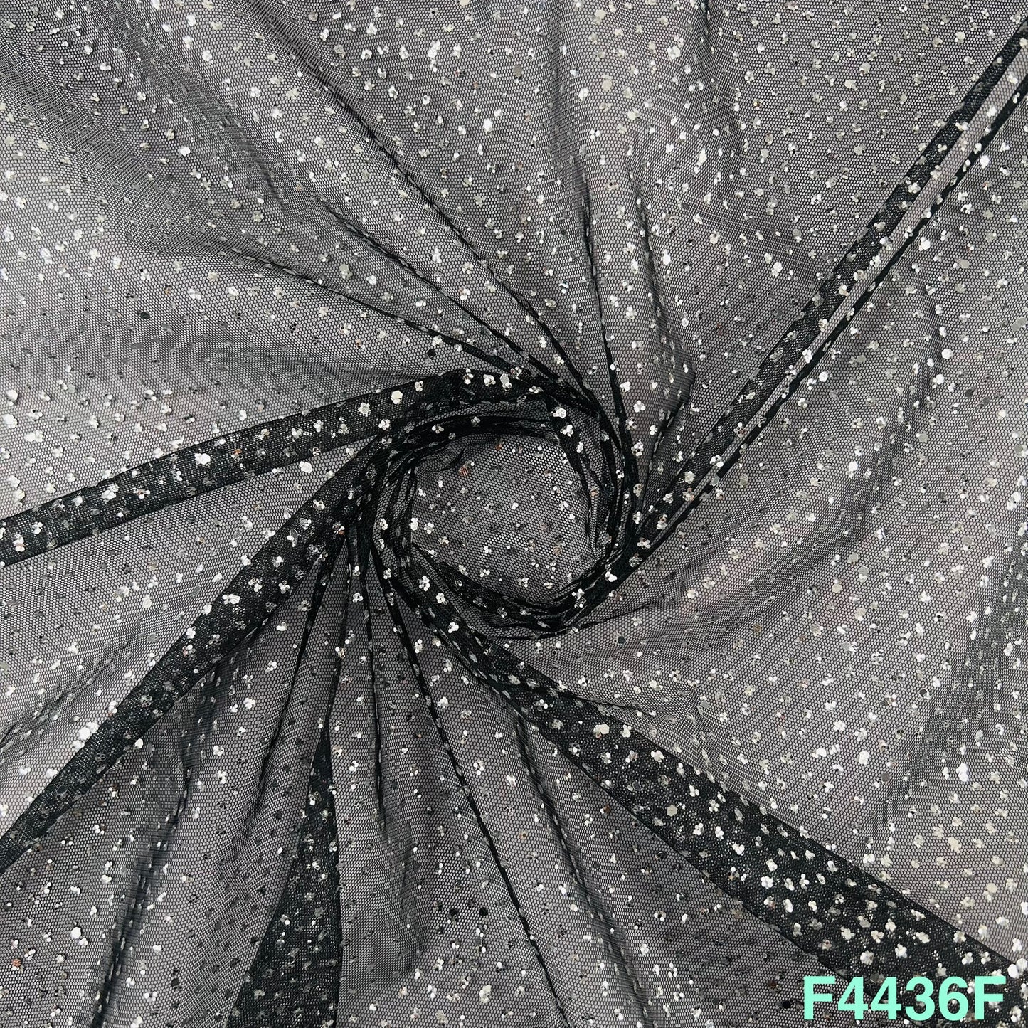 Soft Net with Pasted Glitter  Fabric-F4436