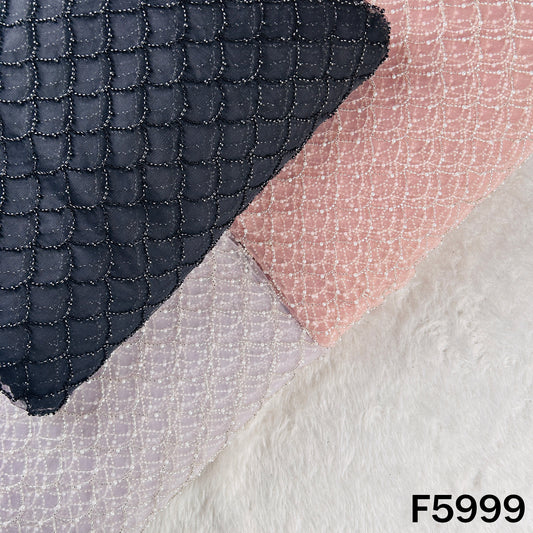 Cut Dana Pearl Embroidered Net Fabric - F5999