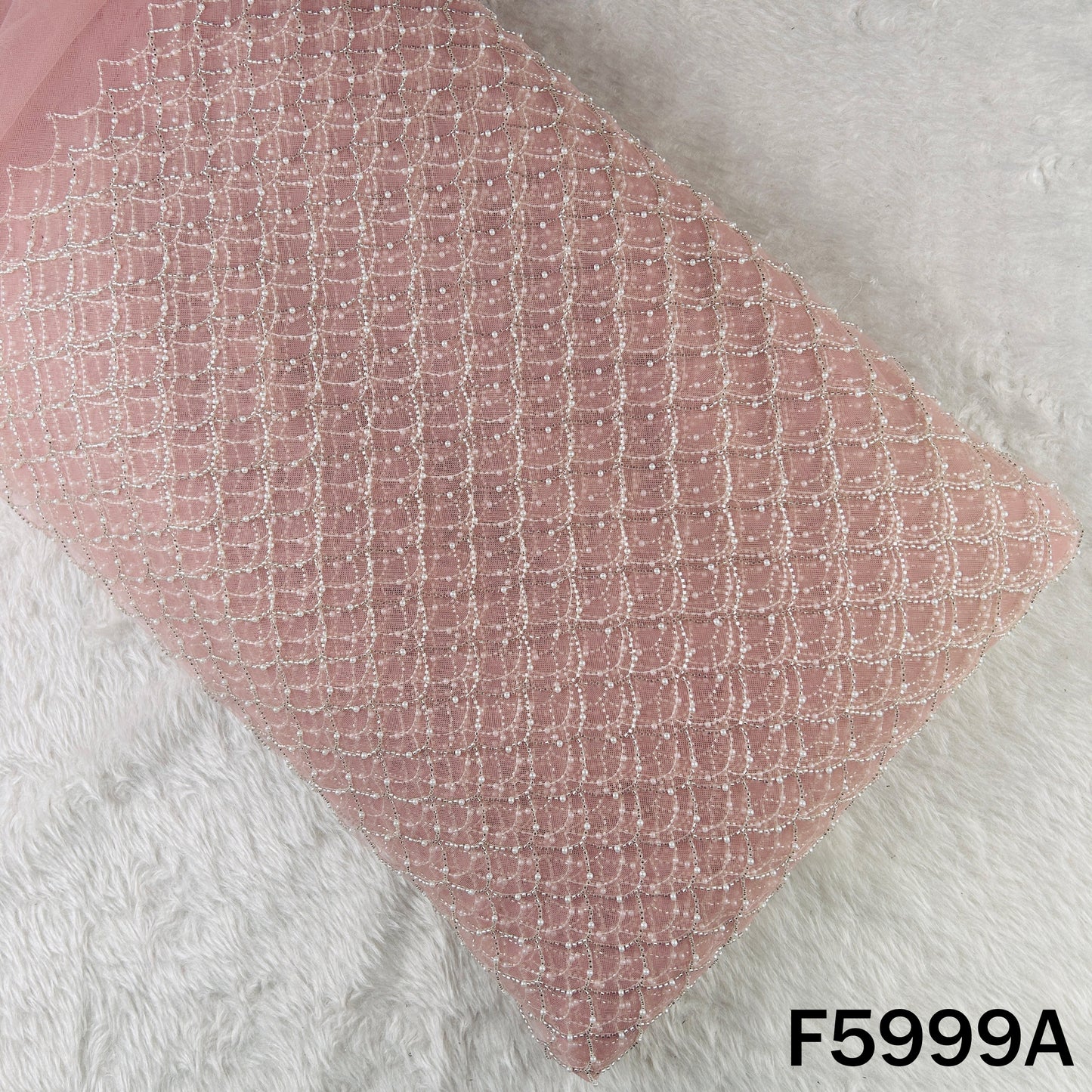 Cut Dana Pearl Embroidered Net Fabric - F5999
