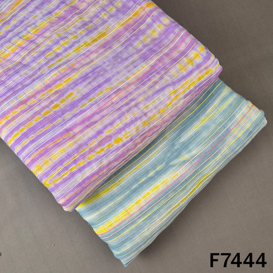 Tie-Dye Striped Chanderi Fabric - F7444