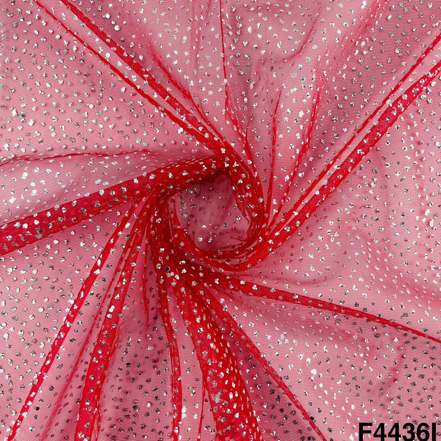 Soft Net with Pasted Glitter  Fabric-F4436