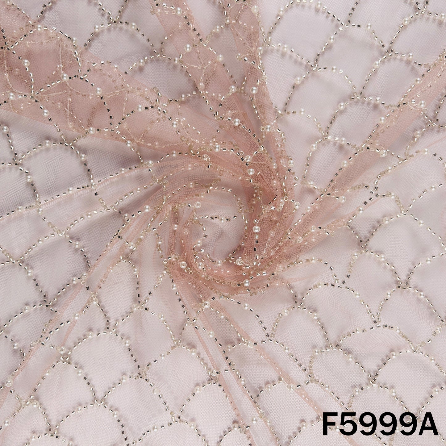Cut Dana Pearl Embroidered Net Fabric - F5999