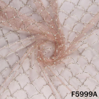 Cut Dana Pearl Embroidered Net Fabric - F5999