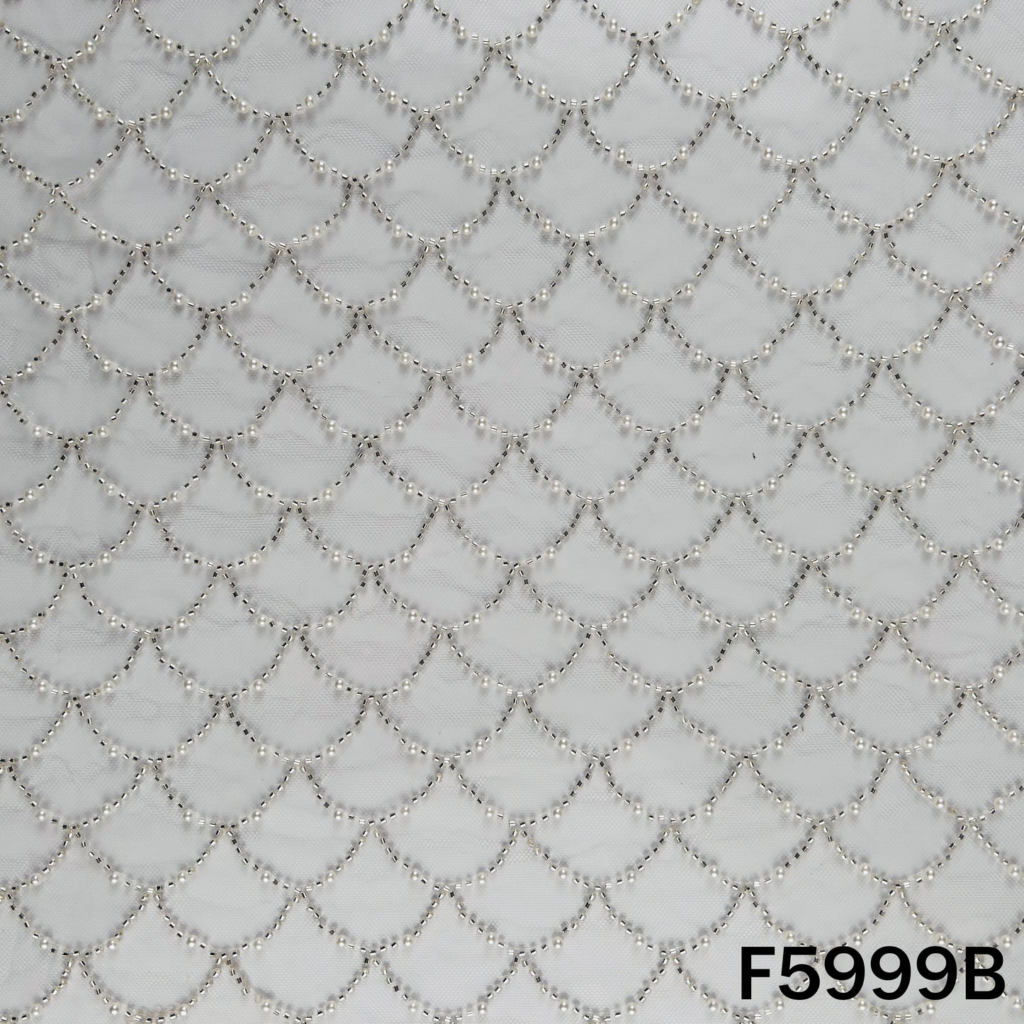 Cut Dana Pearl Embroidered Net Fabric - F5999