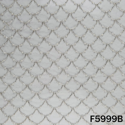 Cut Dana Pearl Embroidered Net Fabric - F5999