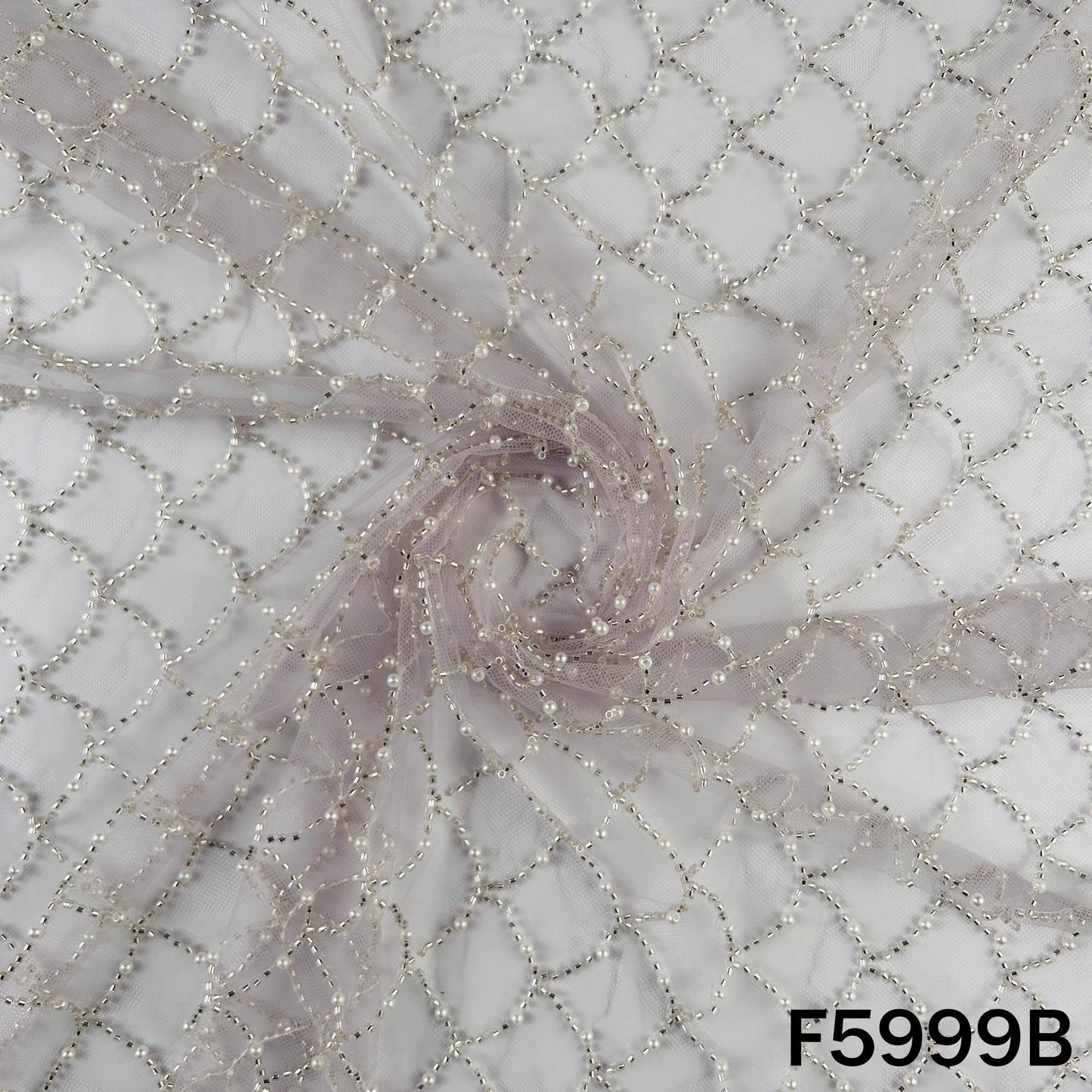 Cut Dana Pearl Embroidered Net Fabric - F5999