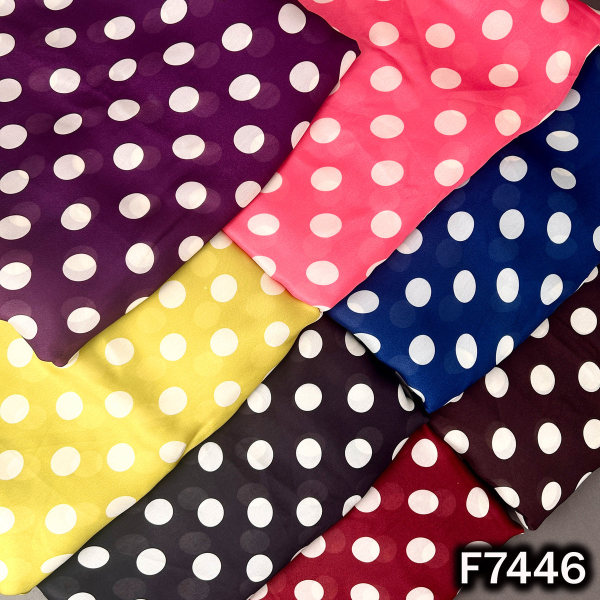 Polka Dot Crepe Satin Fabric - F7446