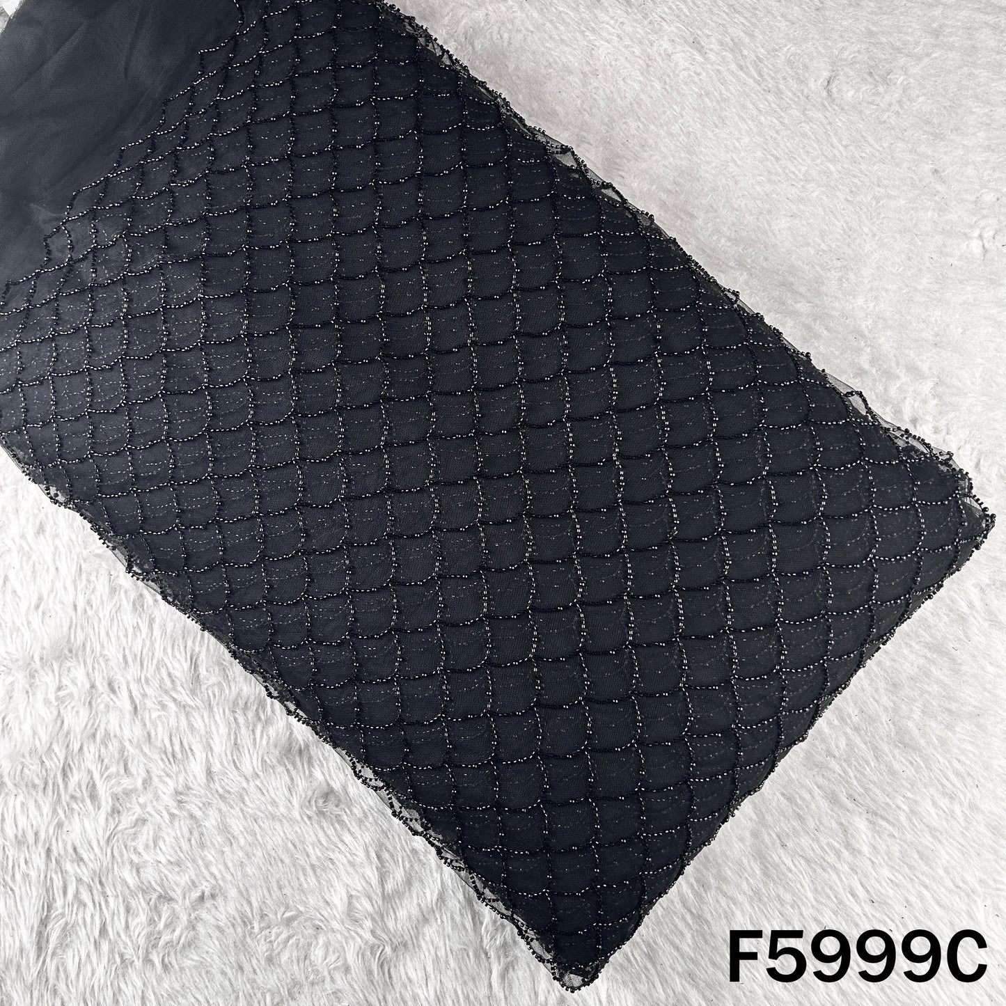 Cut Dana Pearl Embroidered Net Fabric - F5999