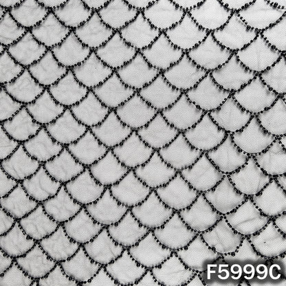 Cut Dana Pearl Embroidered Net Fabric - F5999
