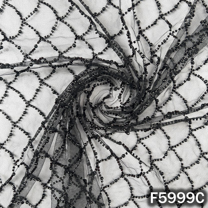 Cut Dana Pearl Embroidered Net Fabric - F5999