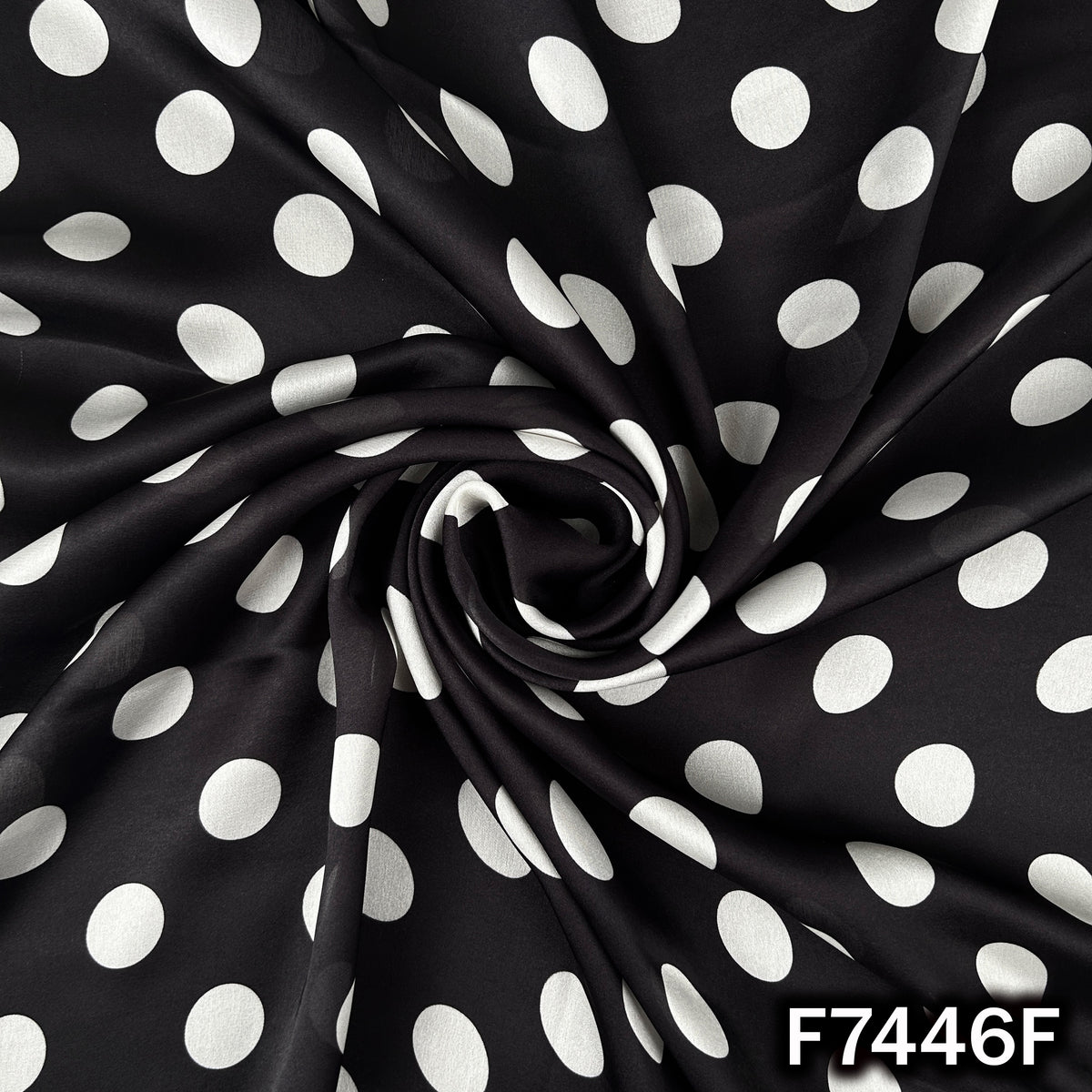Polka Dot Crepe Satin Fabric - F7446