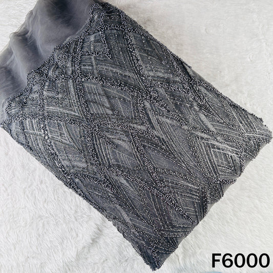 Cut Dana Sequins Pearl Embroidered Net Fabric - F6000