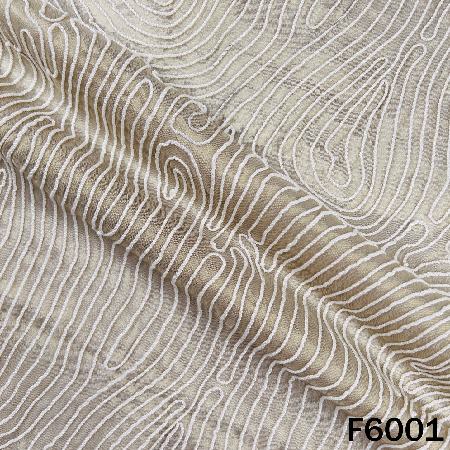 Dyeable Thread Work Doria Shimmer Tissue Fabric - F6001