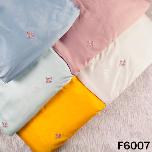 Thread Sequins Embroidered Satin Silk Fabric - F6007