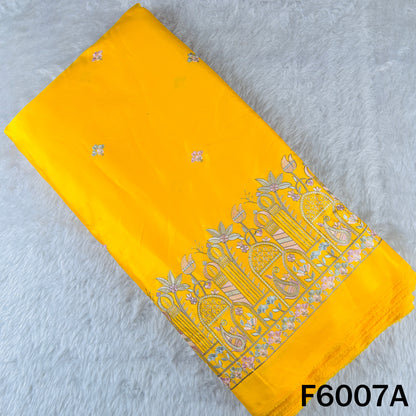 Thread Sequins Embroidered Satin Silk Fabric - F6007