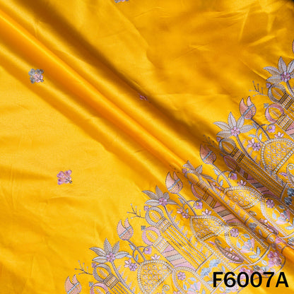 Thread Sequins Embroidered Satin Silk Fabric - F6007