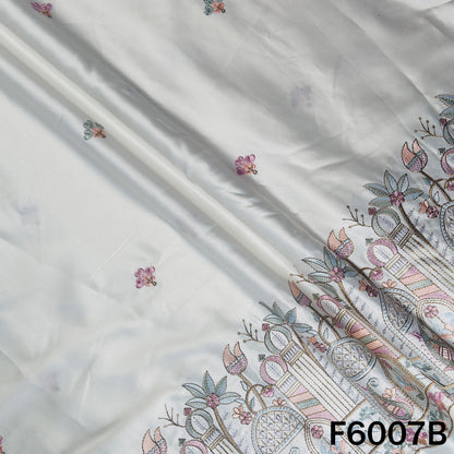 Thread Sequins Embroidered Satin Silk Fabric - F6007