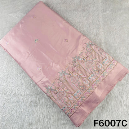 Thread Sequins Embroidered Satin Silk Fabric - F6007
