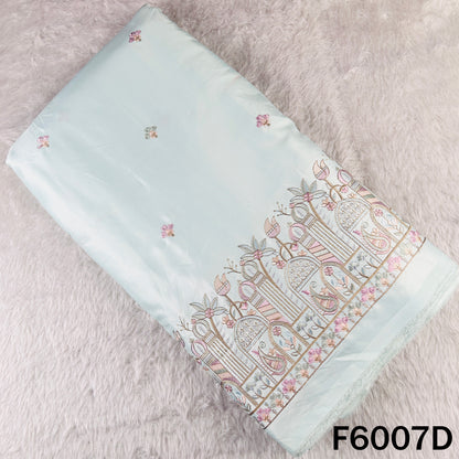 Thread Sequins Embroidered Satin Silk Fabric - F6007