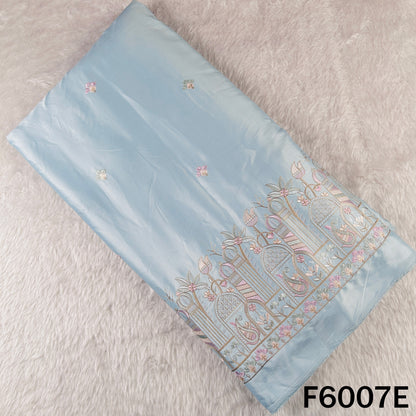 Thread Sequins Embroidered Satin Silk Fabric - F6007