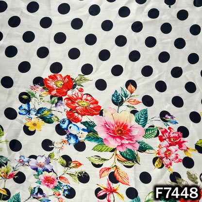 Printed Polka Dot Crepe Satin Fabric - F7448