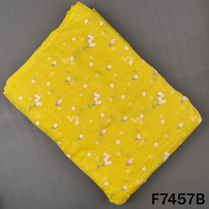 Thread Embroidered Mul Chanderi Fabric - F7457