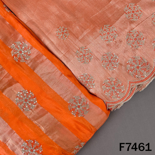 Zari Sequins Thread Embroidered Tissue Fabric - F7461