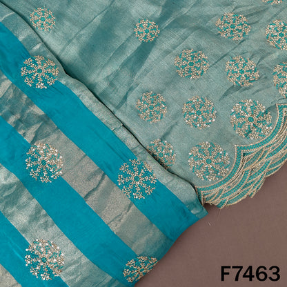 Zari Sequins Thread Embroidered Tissue Fabric - F7463