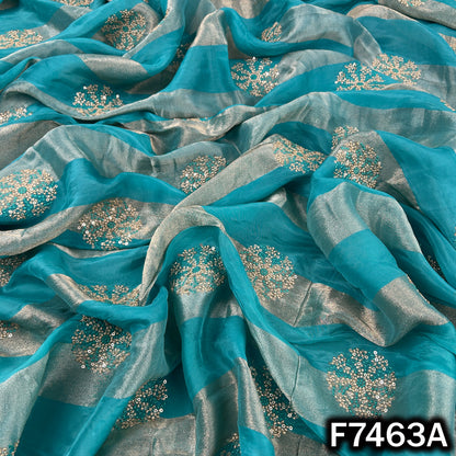 Zari Sequins Thread Embroidered Tissue Fabric - F7463
