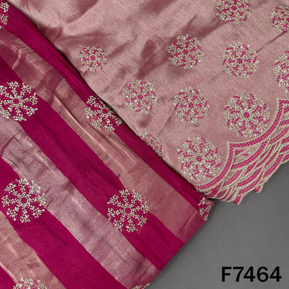 Zari Sequins Thread Embroidered Tissue Fabric - F7464