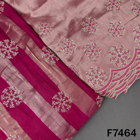 Zari Sequins Thread Embroidered Tissue Fabric - F7464