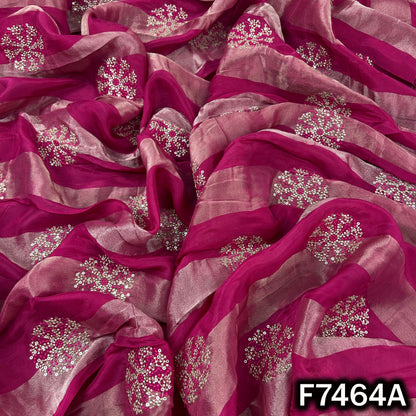 Zari Sequins Thread Embroidered Tissue Fabric - F7464