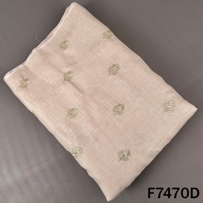 Zari Sequins Work Linen Fabric - F7470