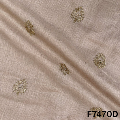 Zari Sequins Work Linen Fabric - F7470