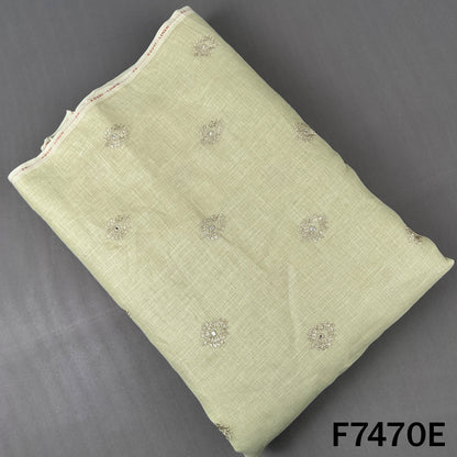Zari Sequins Work Linen Fabric - F7470